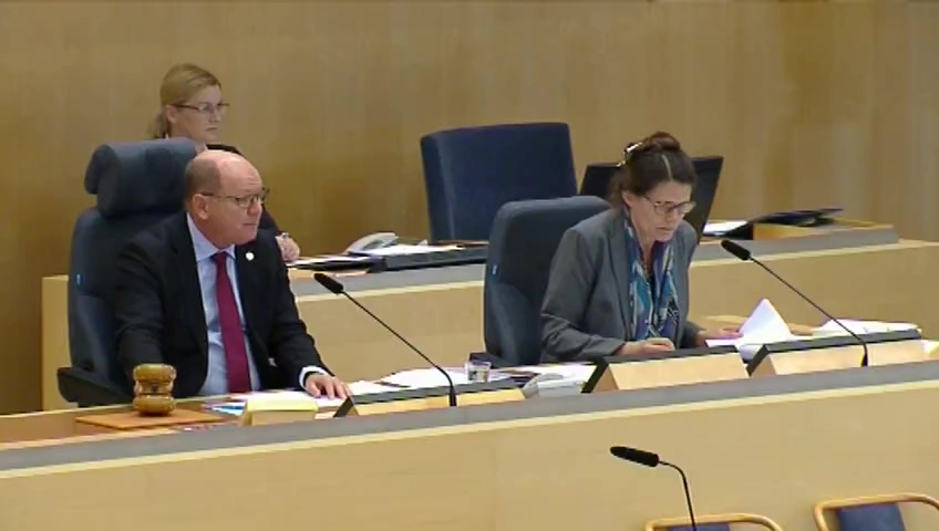 Stillbild från debatten i kammaren