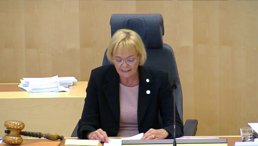 Stillbild från debatten i kammaren