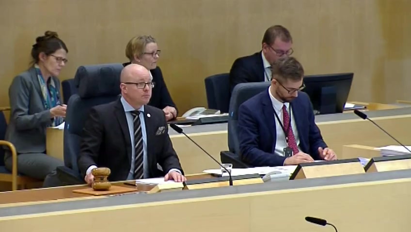 Stillbild från debatten i kammaren