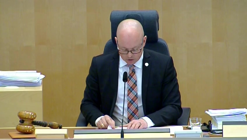 Stillbild från debatten i kammaren