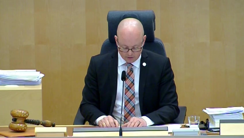 Stillbild från debatten i kammaren