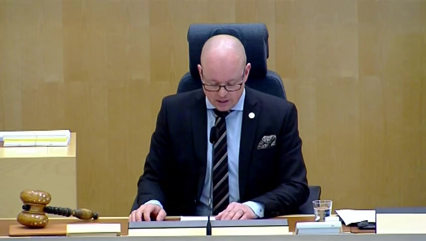 Stillbild från debatten i kammaren