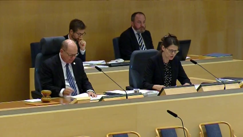 Stillbild från debatten i kammaren