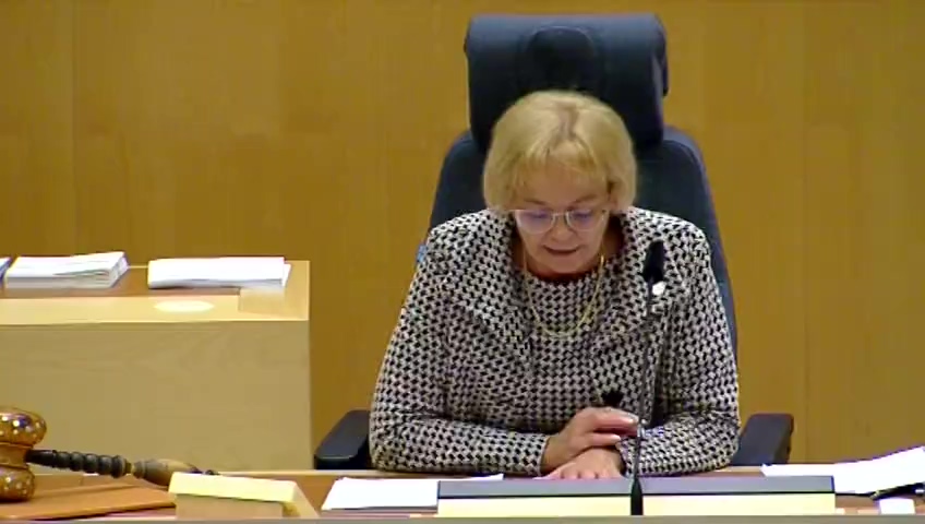 Stillbild från debatten i kammaren