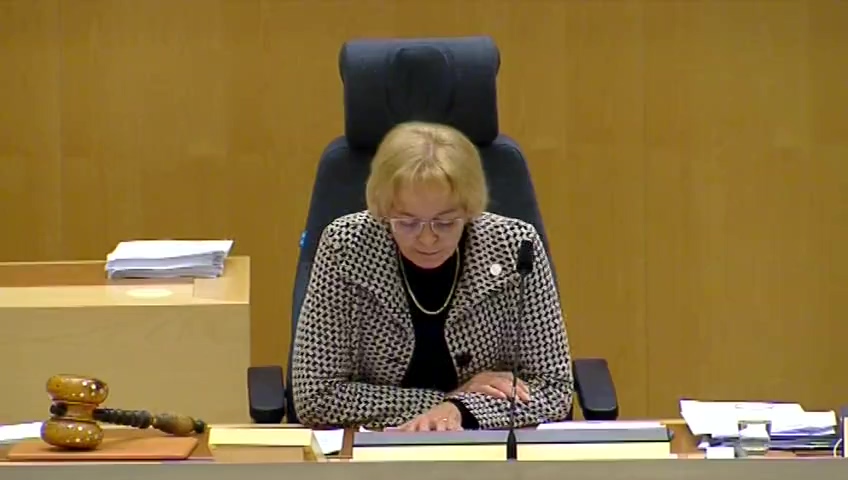 Stillbild från debatten i kammaren