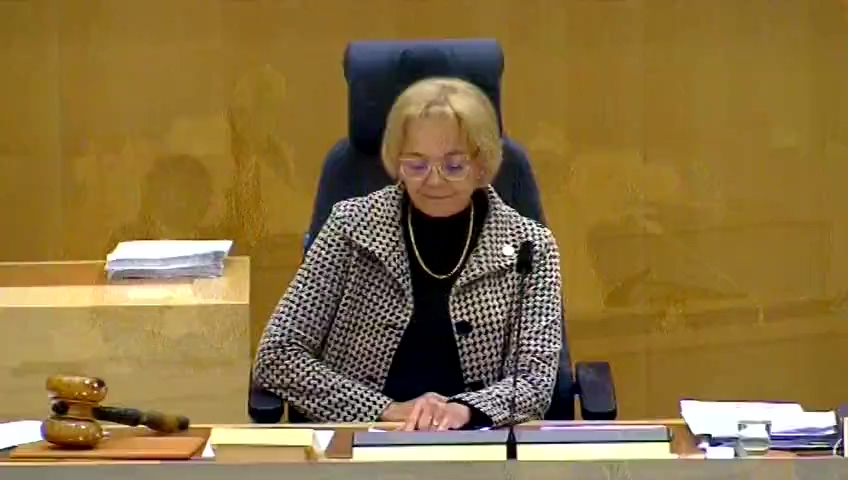 Stillbild från debatten i kammaren