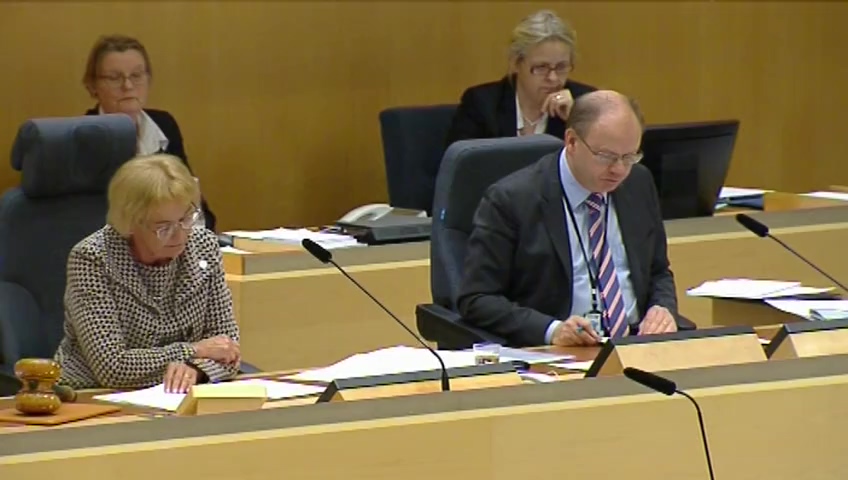 Stillbild från debatten i kammaren