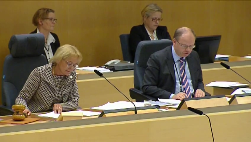 Stillbild från debatten i kammaren