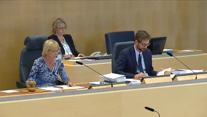 Stillbild från debatten i kammaren
