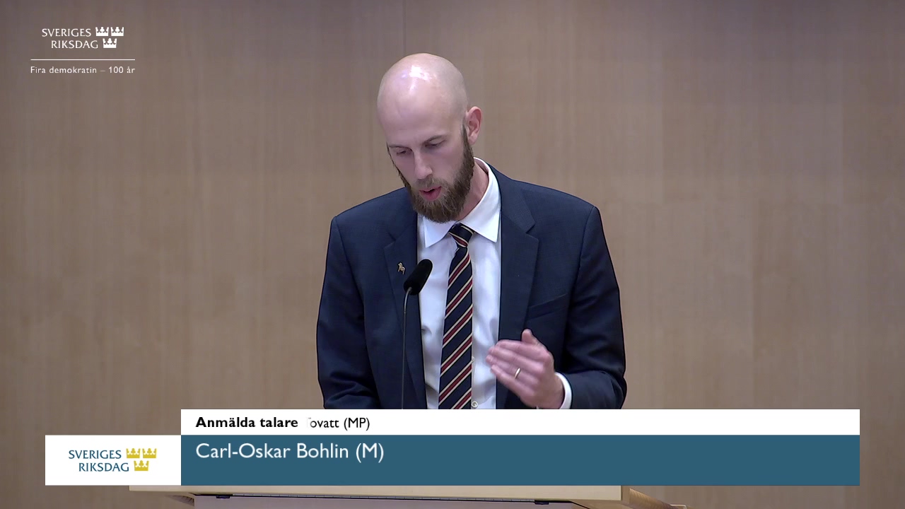 Stillbild från Debatt om förslag: Sveriges energiförsörjning och import av rysk energi
