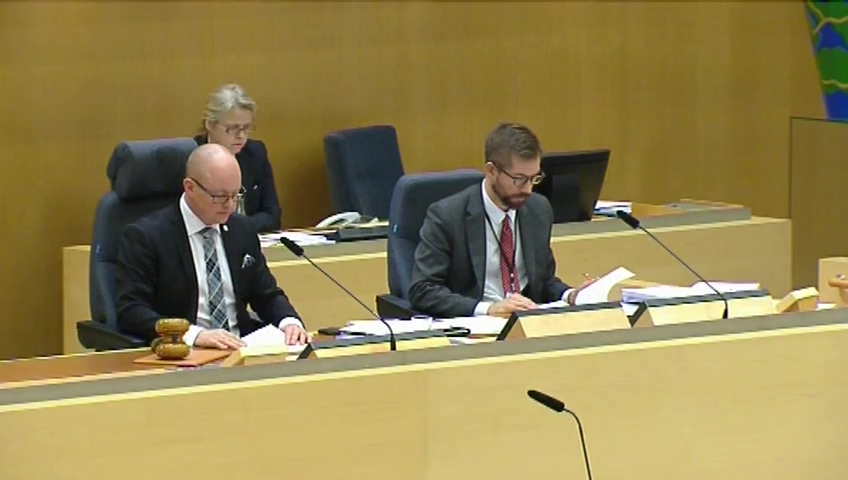 Stillbild från debatten i kammaren