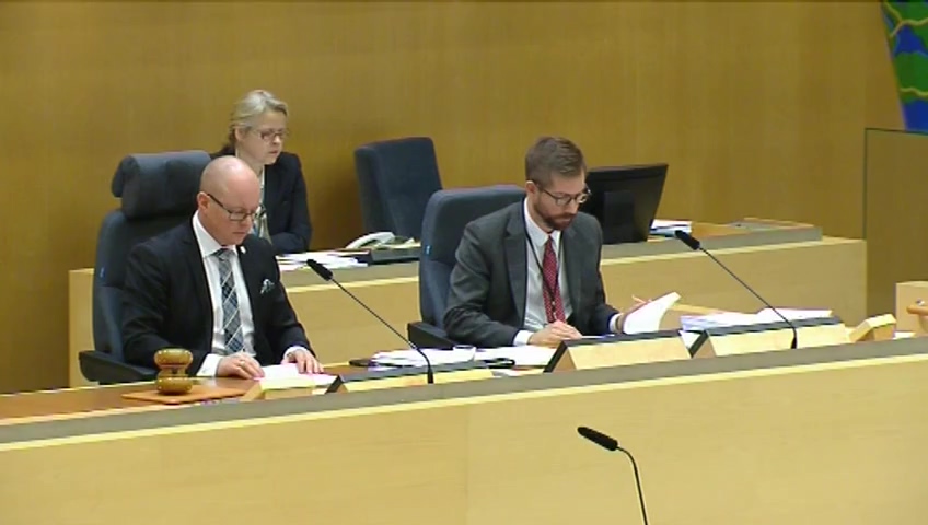 Stillbild från debatten i kammaren