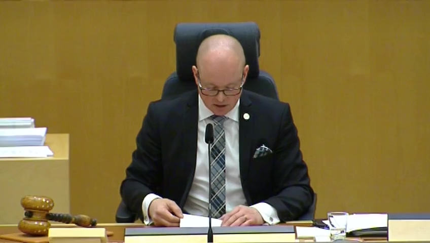 Stillbild från debatten i kammaren