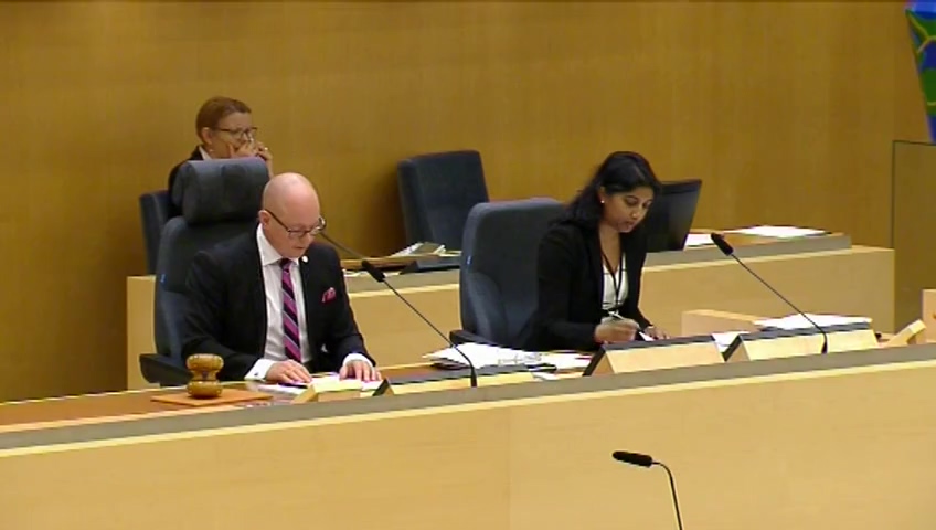 Stillbild från debatten i kammaren