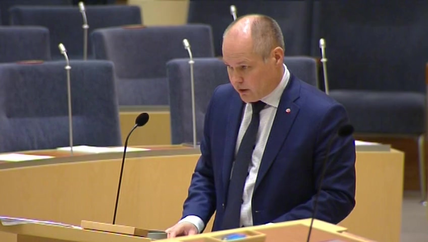 Stillbild från Interpellationsdebatt: Behovet att bygga nya skyddsrum