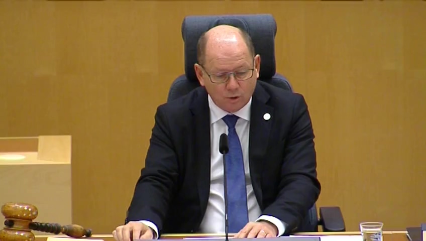 Stillbild från debatten i kammaren