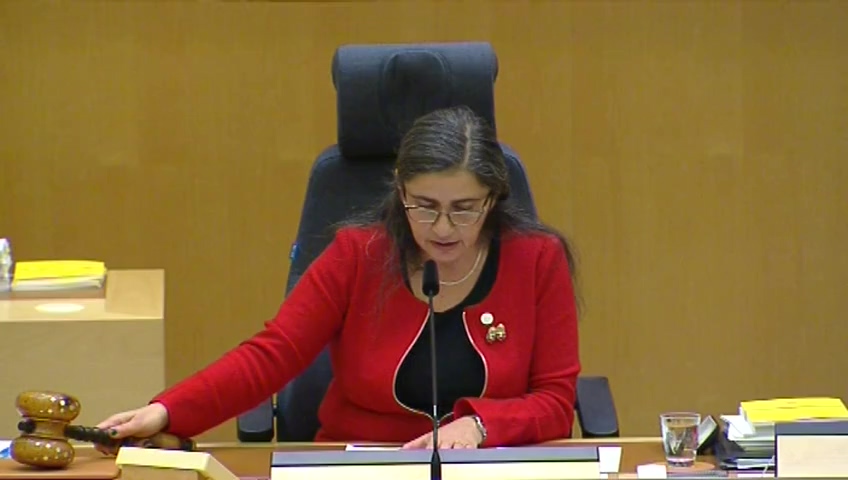 Stillbild från debatten i kammaren