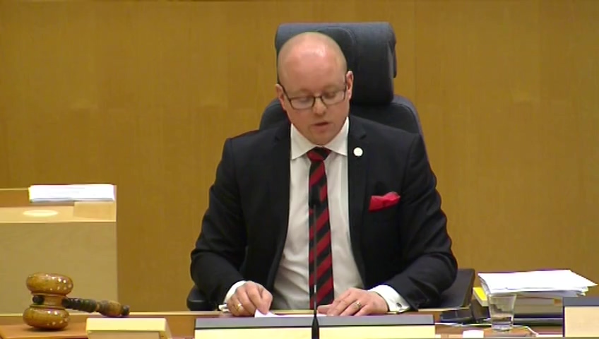 Stillbild från debatten i kammaren