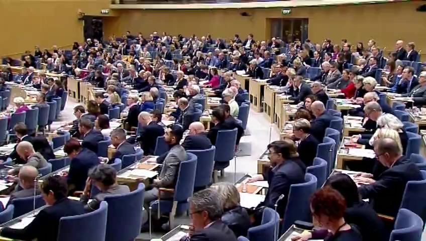 Stillbild från debatten i kammaren