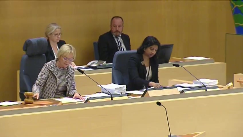 Stillbild från debatten i kammaren