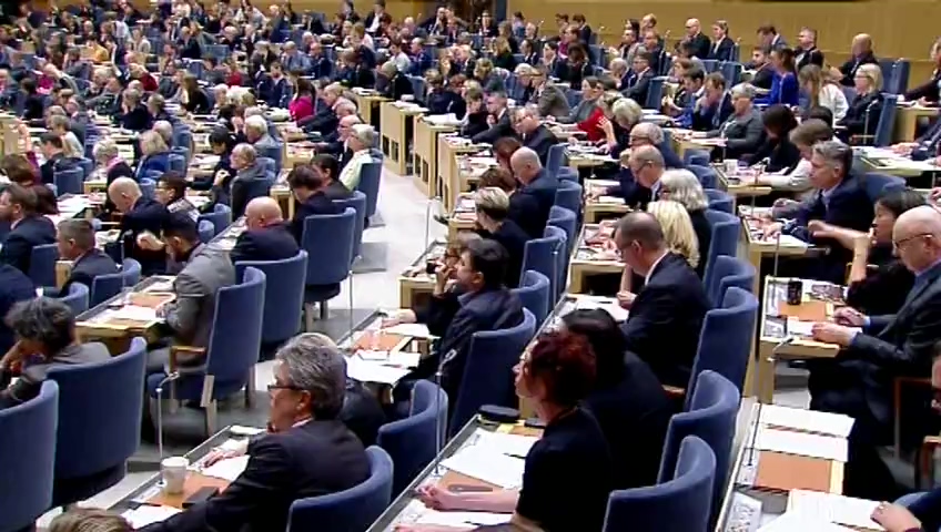 Stillbild från debatten i kammaren