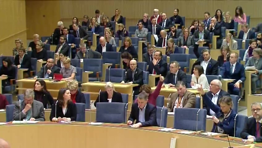 Stillbild från debatten i kammaren
