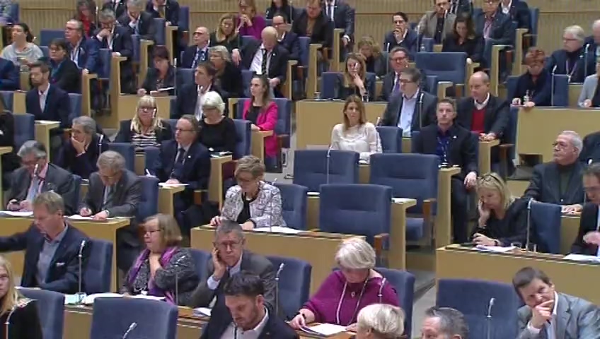 Stillbild från debatten i kammaren
