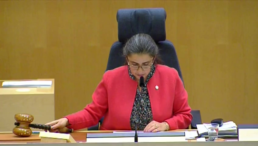 Stillbild från debatten i kammaren