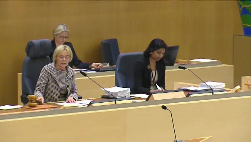 Stillbild från debatten i kammaren