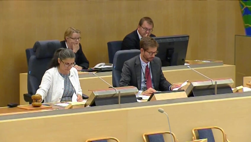 Stillbild från debatten i kammaren
