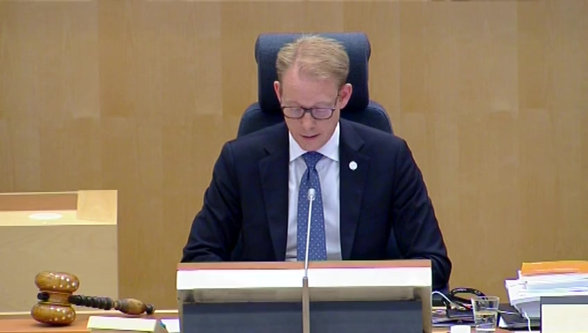 Stillbild från debatten i kammaren