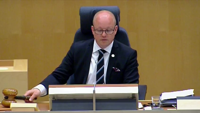 Stillbild från debatten i kammaren