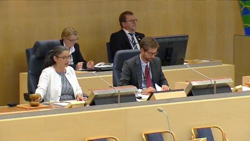 Stillbild från debatten i kammaren