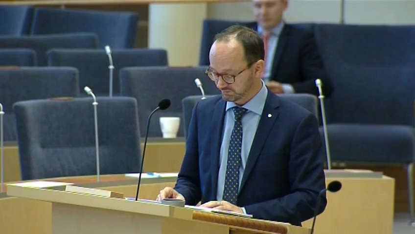 Stillbild från Interpellationsdebatt: Sjöfartsverkets möjligheter att stödja Försvarsmakten