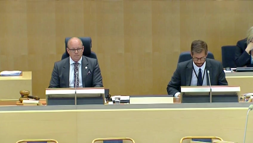 Stillbild från debatten i kammaren