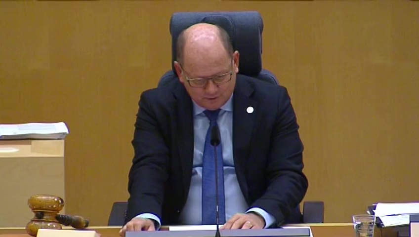 Stillbild från debatten i kammaren