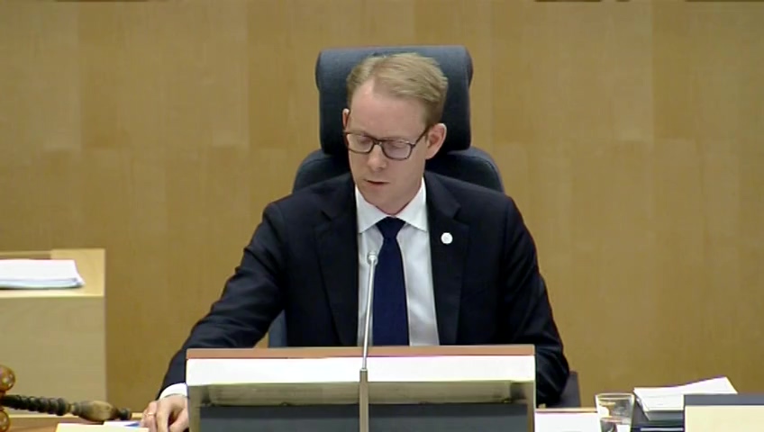 Stillbild från debatten i kammaren