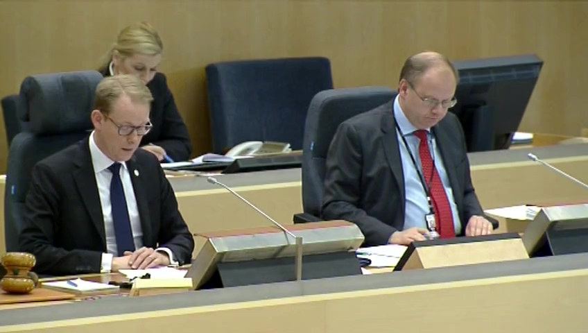 Stillbild från debatten i kammaren
