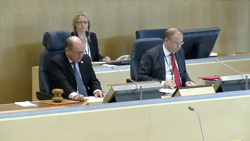 Stillbild från debatten i kammaren
