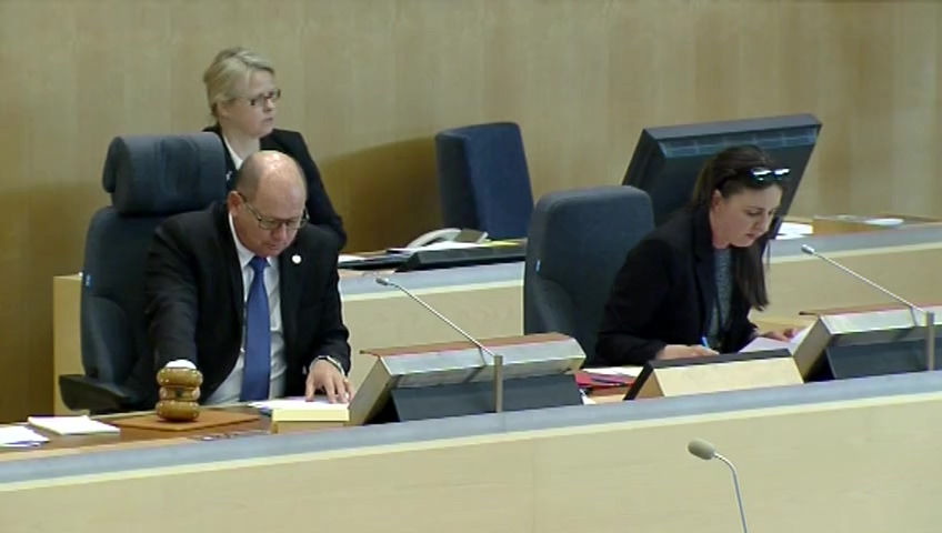 Stillbild från debatten i kammaren