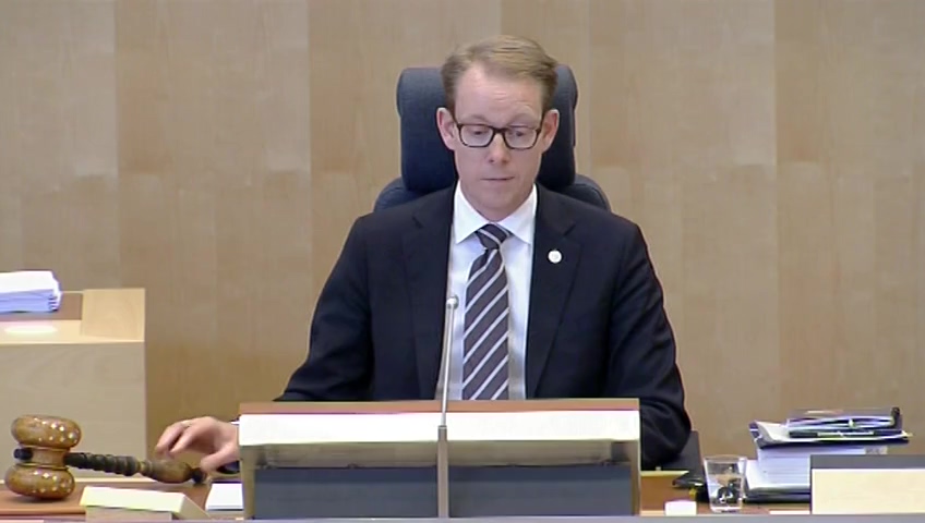 Stillbild från debatten i kammaren
