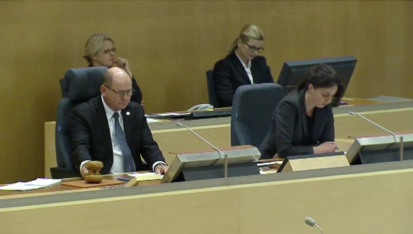Stillbild från debatten i kammaren