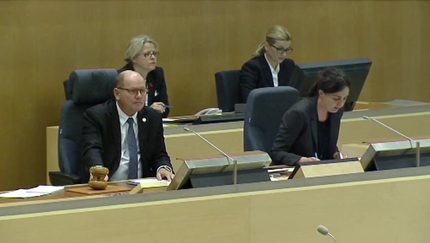 Stillbild från debatten i kammaren