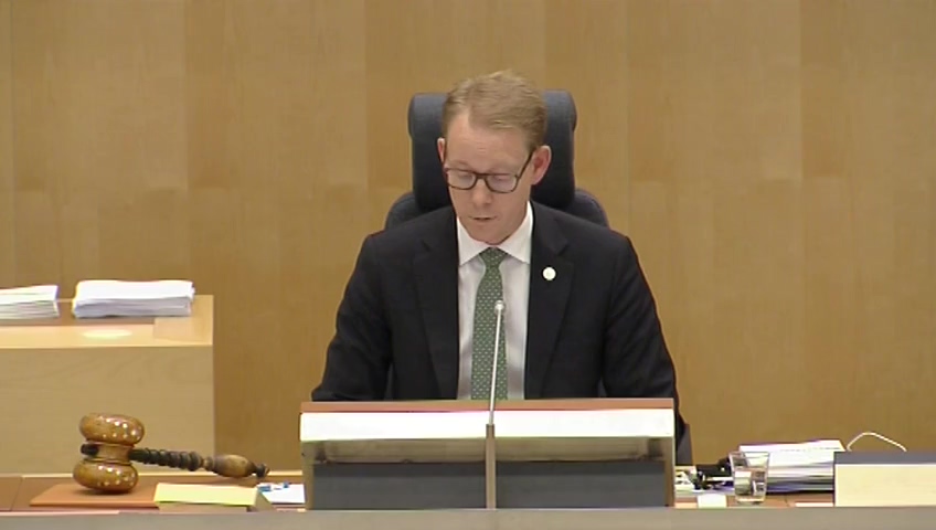 Stillbild från debatten i kammaren