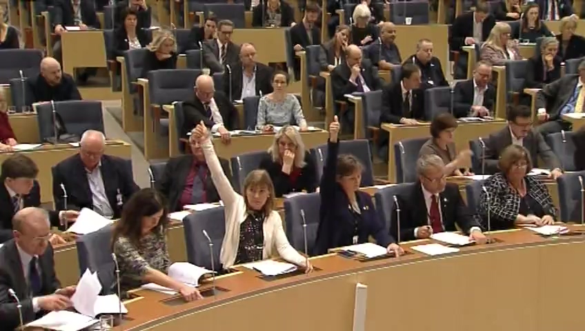 Stillbild från debatten i kammaren