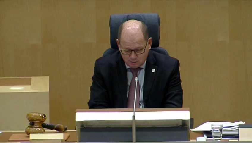Stillbild från debatten i kammaren