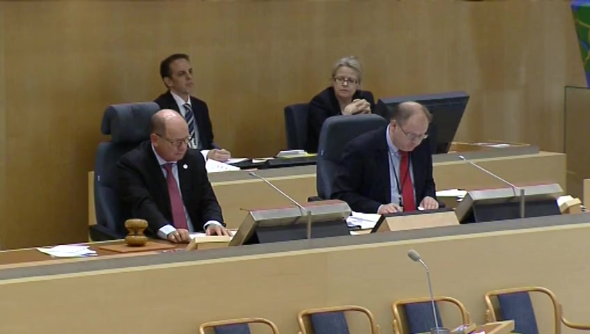 Stillbild från debatten i kammaren