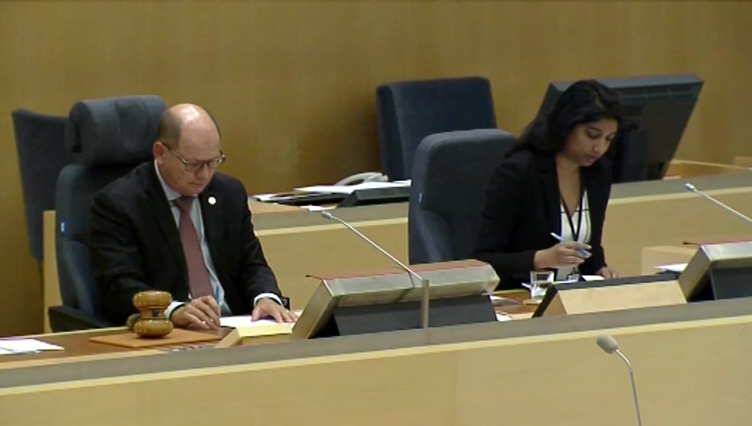 Stillbild från debatten i kammaren