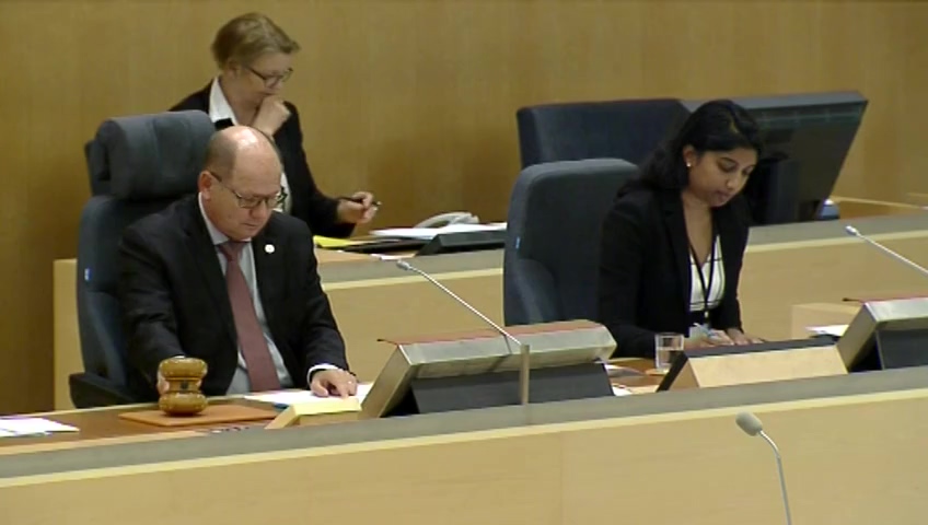 Stillbild från debatten i kammaren