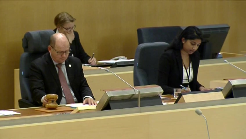 Stillbild från debatten i kammaren